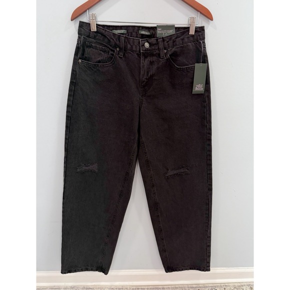 wild fable Denim - 31" Wild Fable Black 90s Relaxed Straight Leg Jeans Size 2 Cotton Distressed